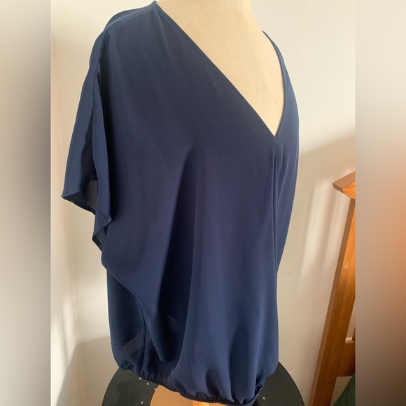 West Kei Ciyonna Faux Wrap Blouse in Navy - Picture 3 of 12